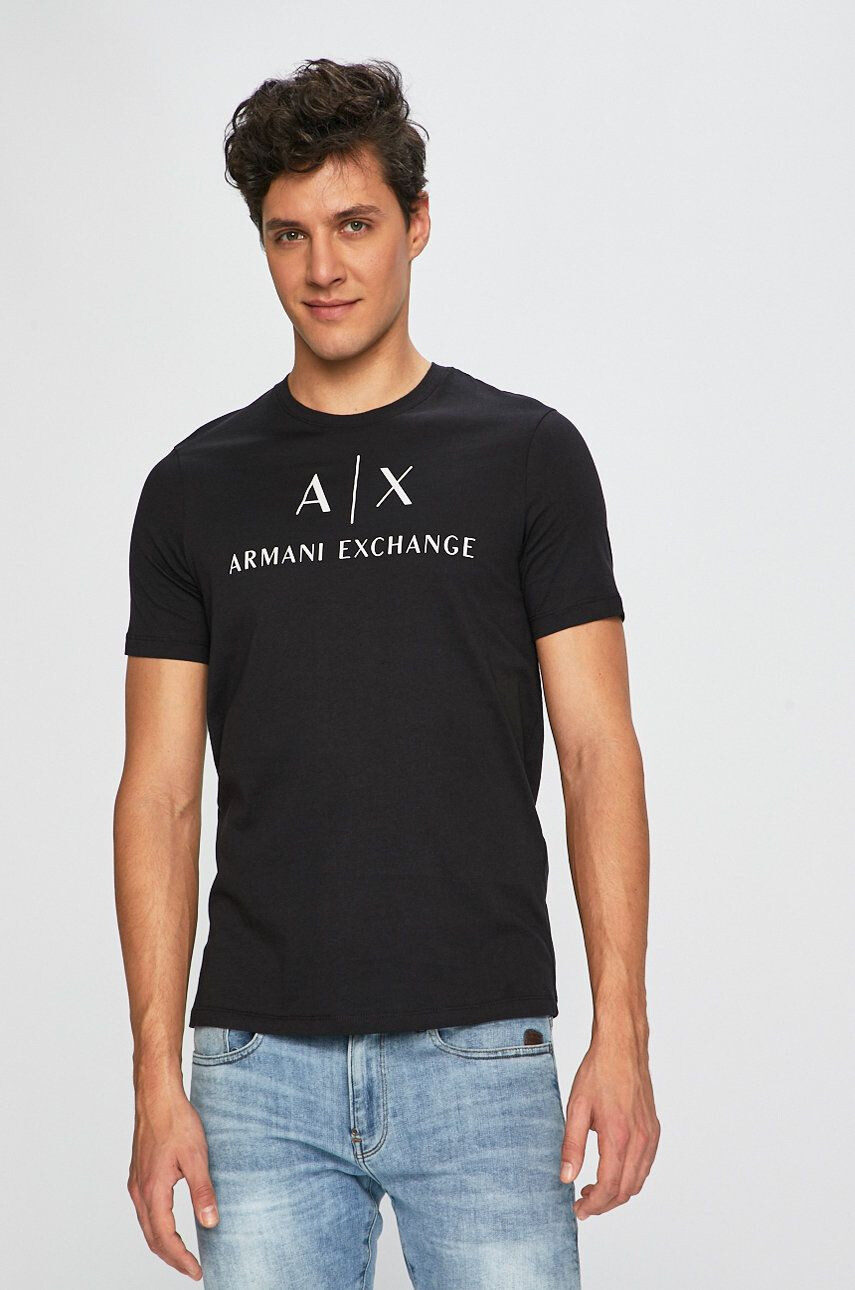 Armani Exchange t-shirt fekete férfi nyomott mintás - Pepit.hu