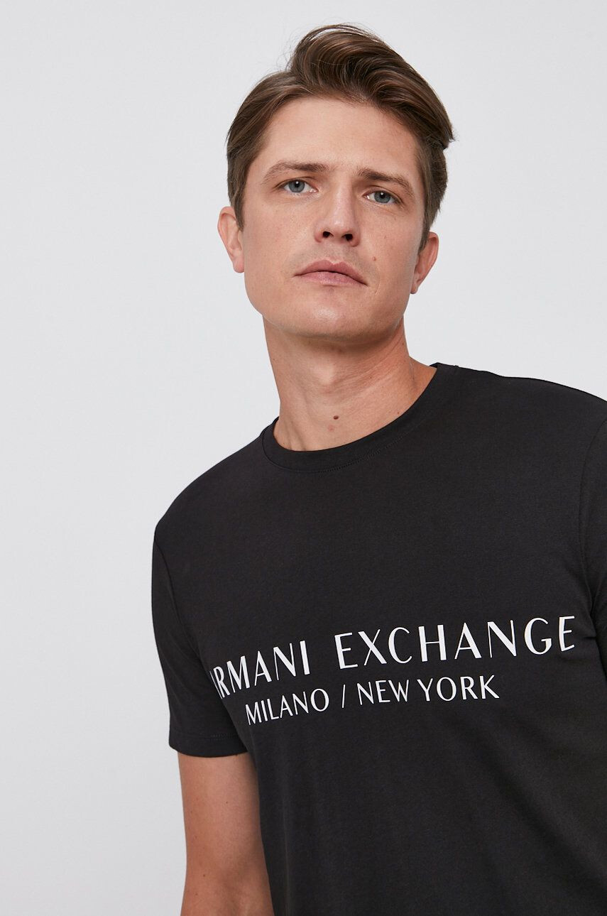 Armani Exchange t-shirt fekete férfi nyomott mintás - Pepit.hu