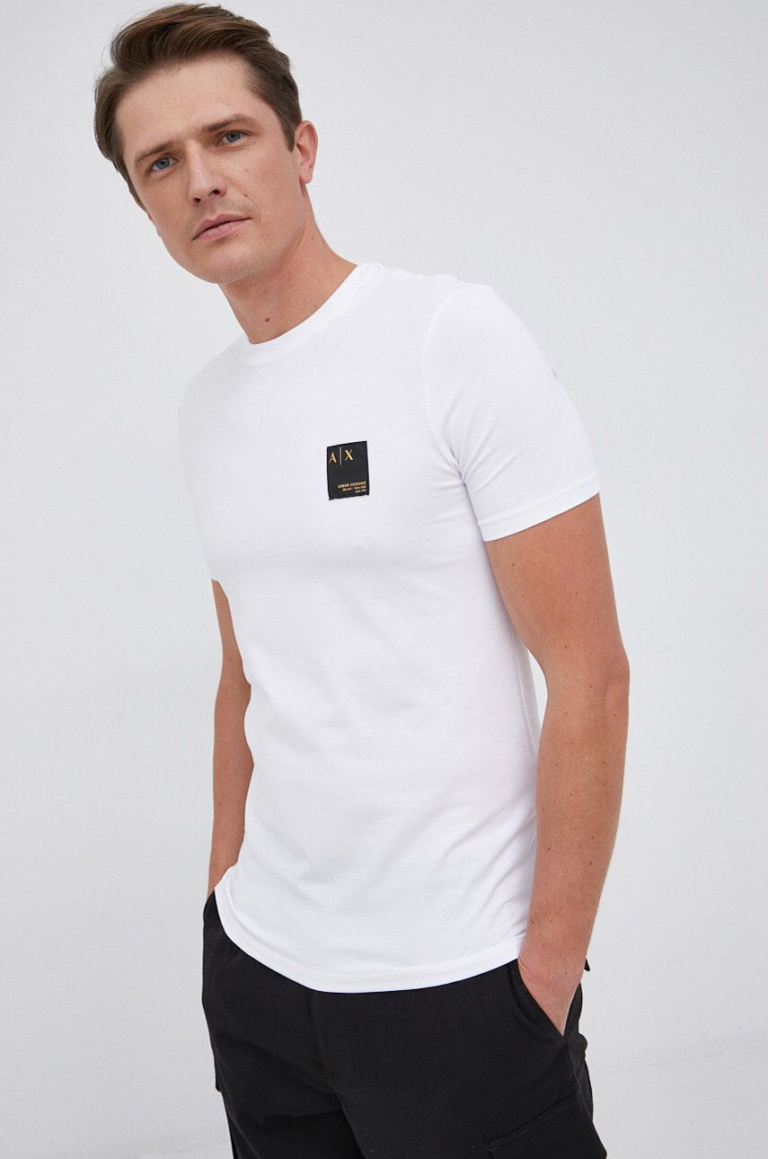 Armani Exchange t-shirt fehér férfi sima - Pepit.hu