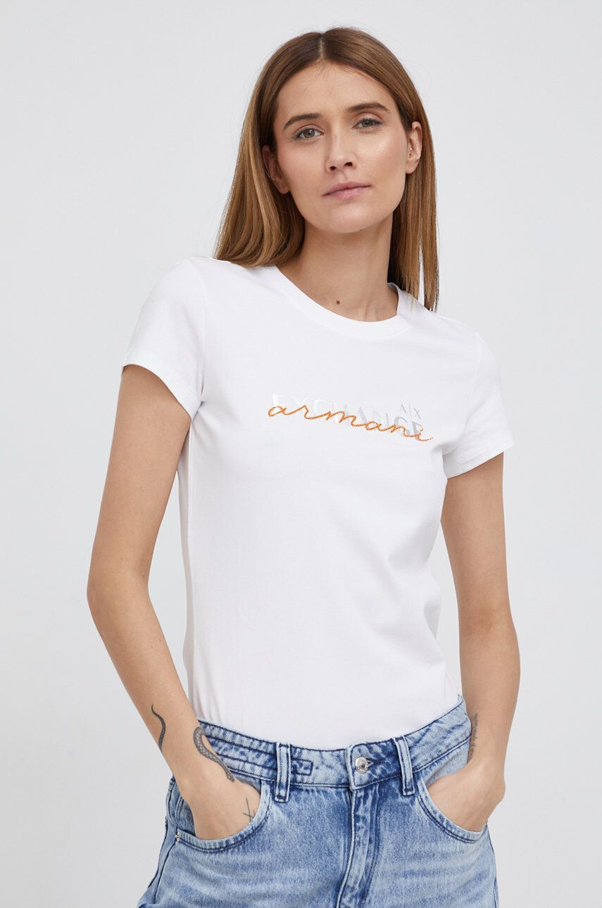 Armani Exchange t-shirt női fehér - Pepit.hu