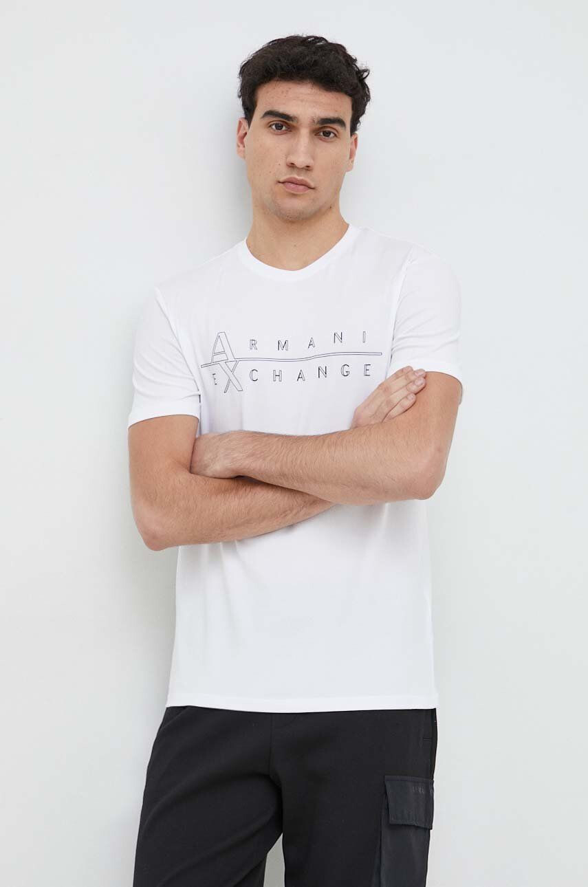 Armani Exchange t-shirt fehér férfi nyomott mintás - Pepit.hu