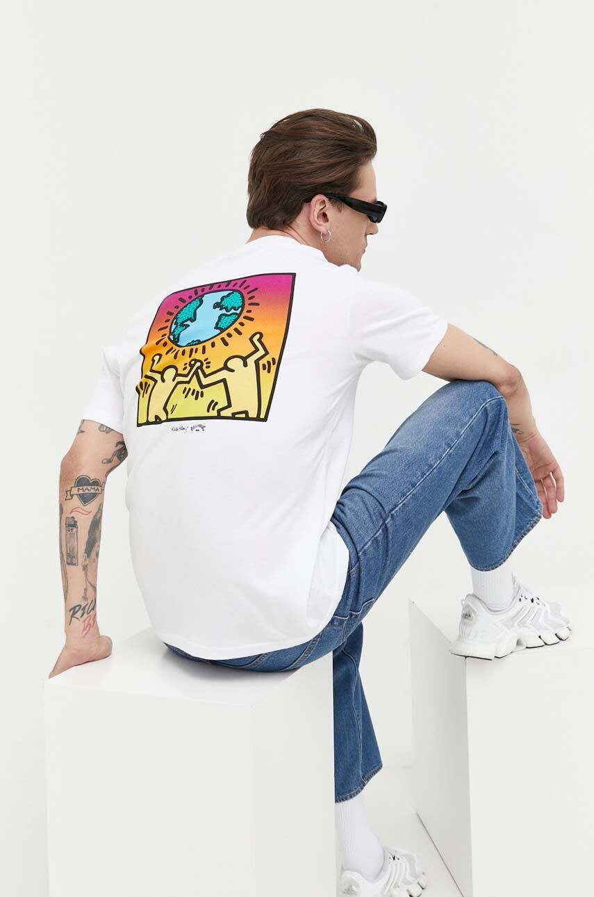 Billabong pamut póló x Keith Haring fehér nyomott mintás - Pepit.hu