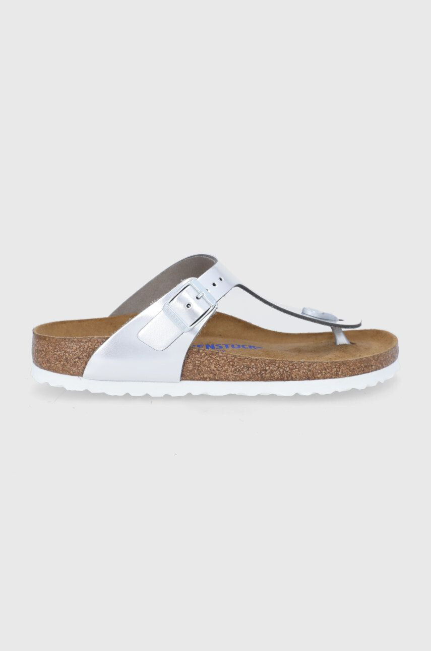 Birkenstock bőr flip-flop Gizeh ezüst női lapos talpú - Pepit.hu