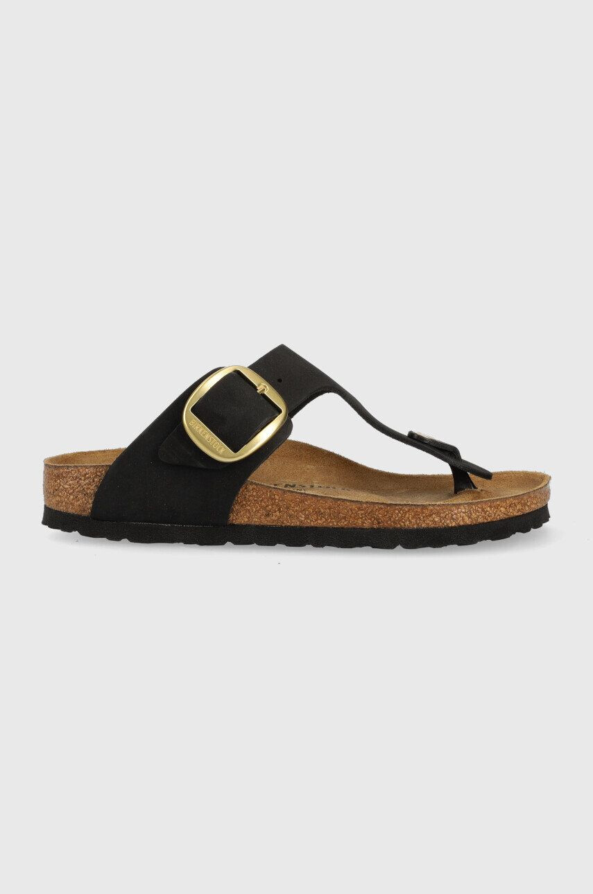 Birkenstock bőr flip-flop Gizeh Big Buckle fekete női lapos talpú 1024107 - Pepit.hu