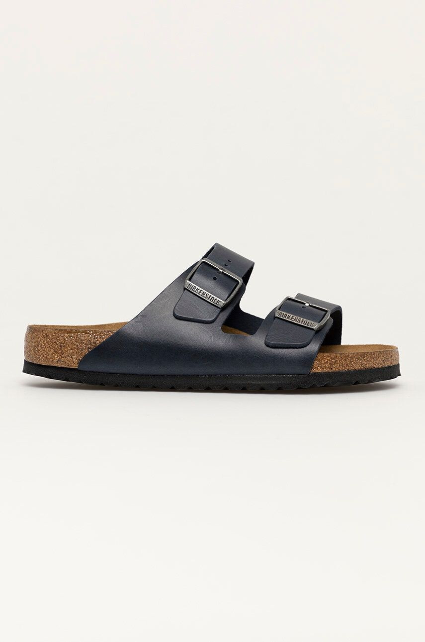 Birkenstock bőr papucs sötétkék férfi - Pepit.hu