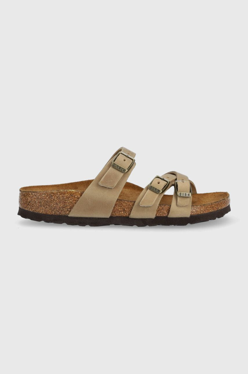 Birkenstock bőr papucs Franca barna női - Pepit.hu