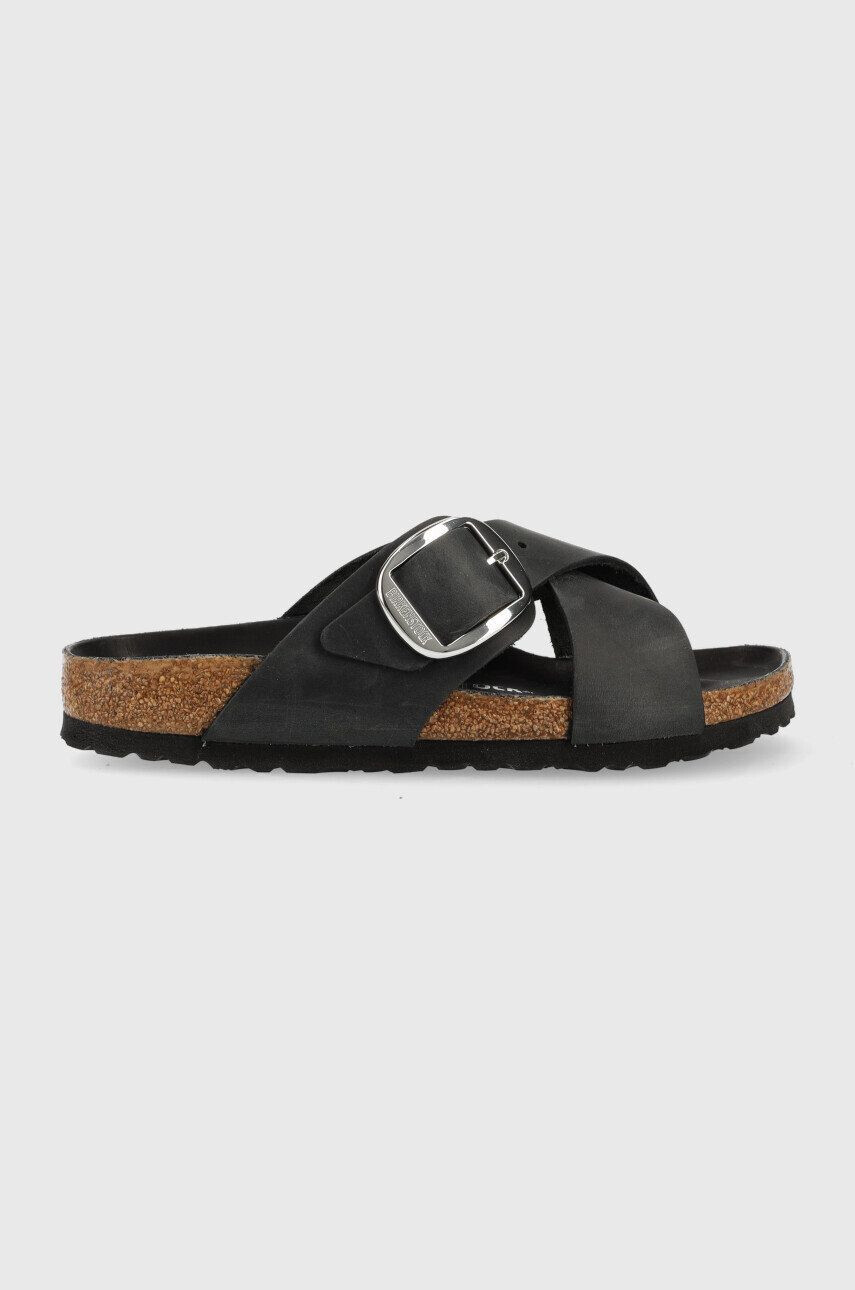 Birkenstock bőr papucs Siena Big Buckle fekete női 1020156 - Pepit.hu