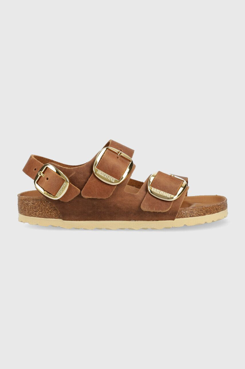 Birkenstock bőr szandál Milano Big Buckle barna női 1024067 - Pepit.hu