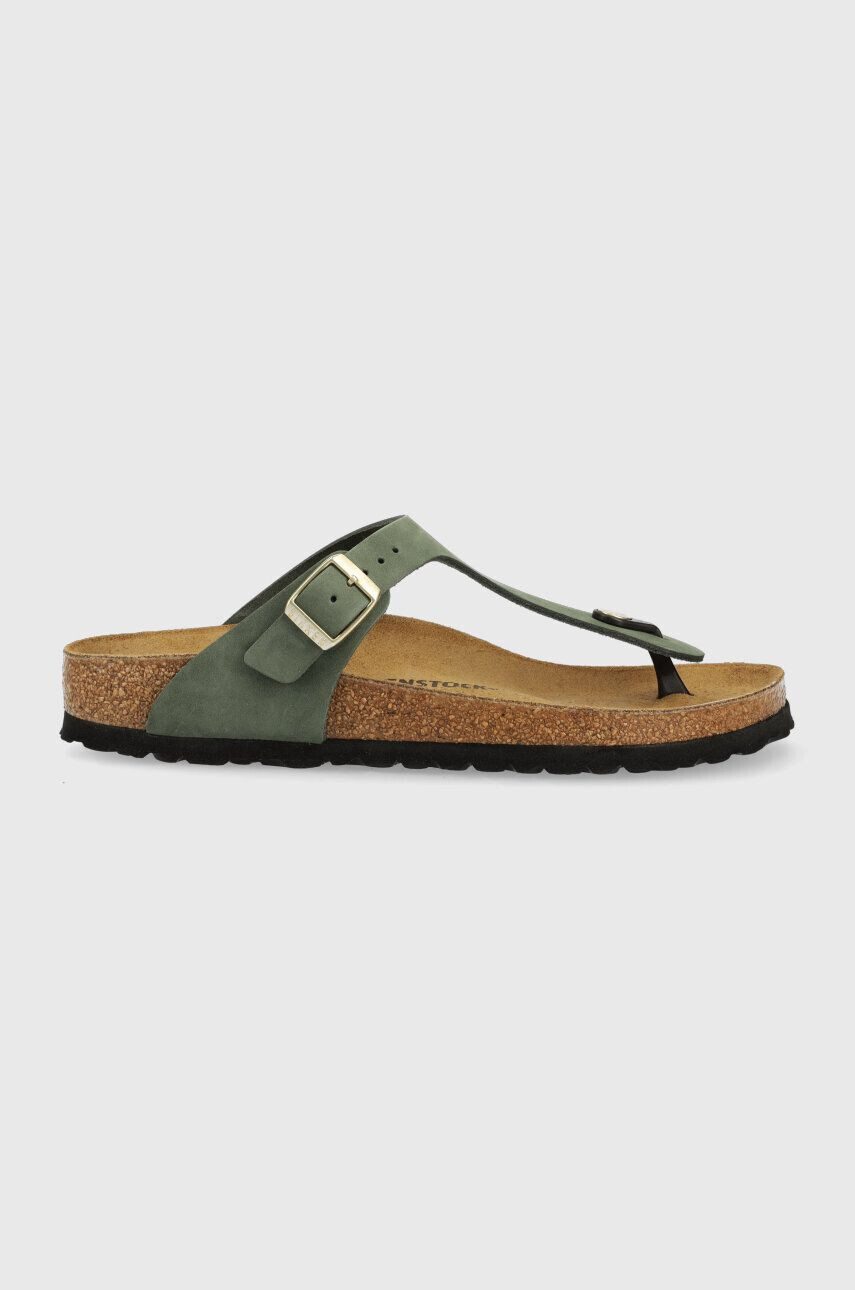 Birkenstock flip-flop velúrból Gizeh zöld női lapos talpú 1025790 - Pepit.hu