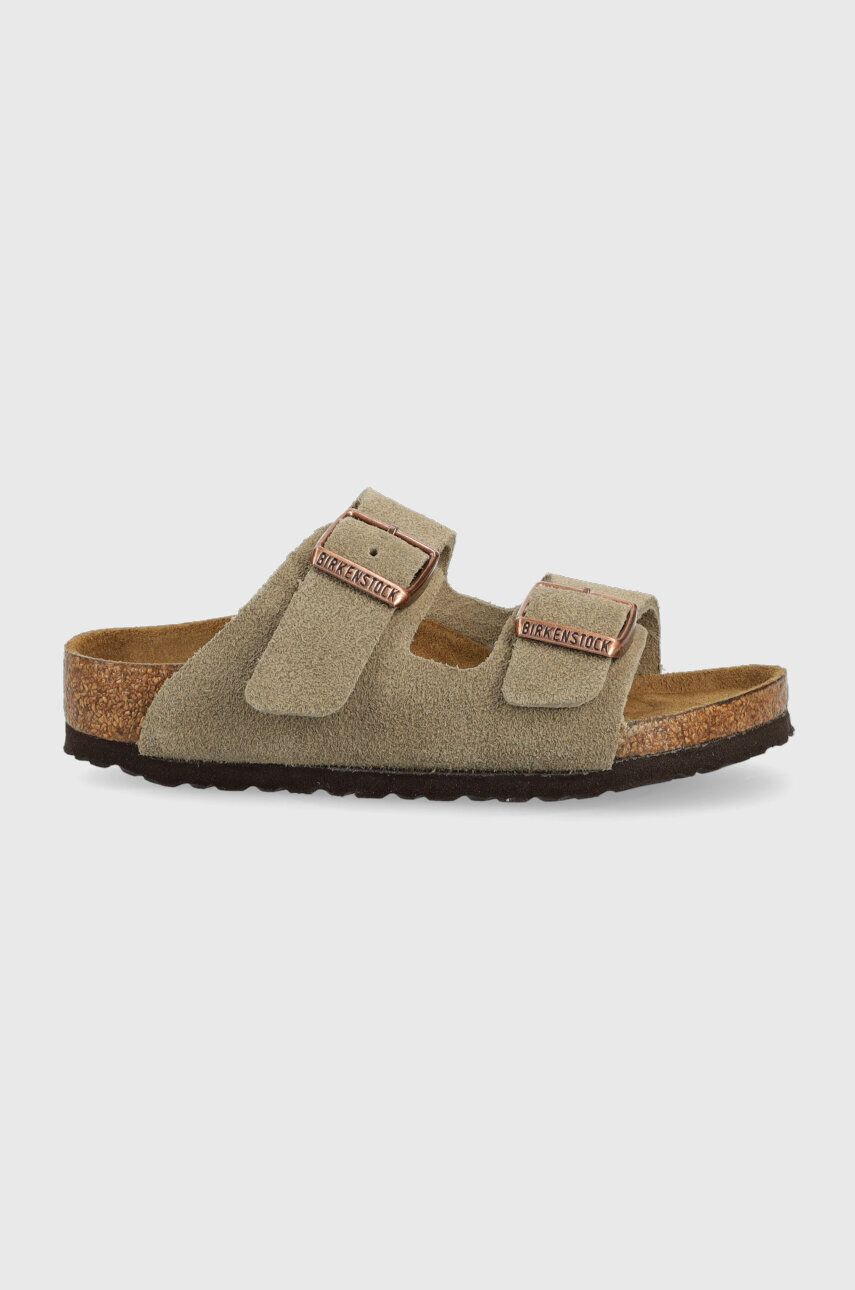 Birkenstock gyerekpapucs velúrból barna - Pepit.hu