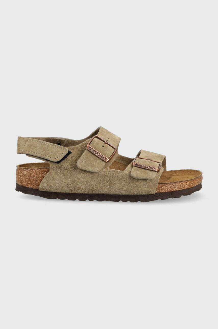 Birkenstock gyerekszandál velúrból Milano bézs - Pepit.hu