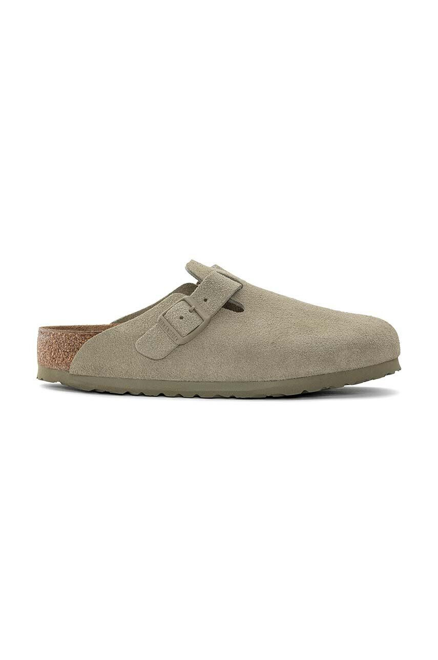 Birkenstock papucs velúrból 1025788 zöld férfi Boston - Pepit.hu