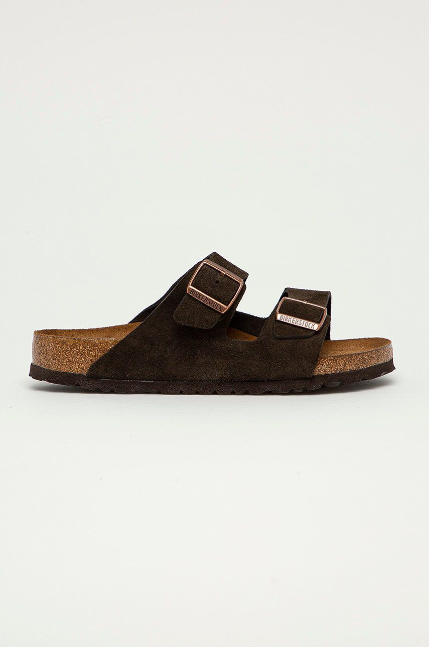 Birkenstock papucs velúrból Arizona barna férfi - Pepit.hu