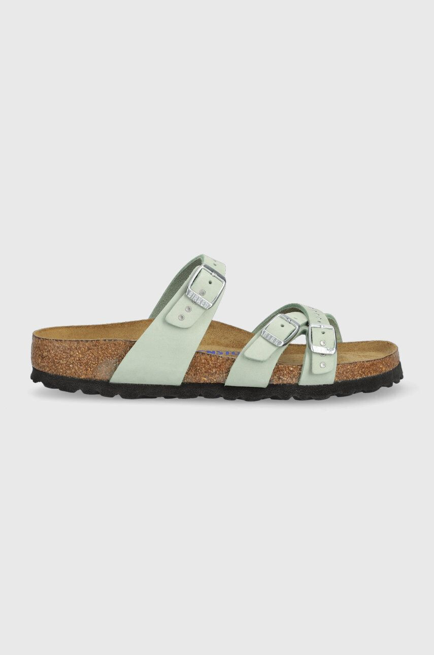 Birkenstock papucs velúrból Franca Injected Rivets SFB zöld női 1024267 - Pepit.hu