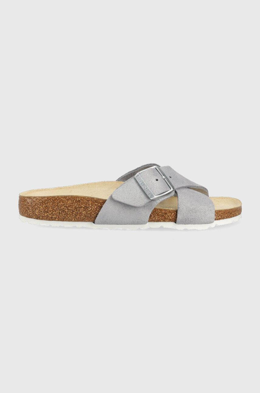 Birkenstock papucs velúrból Siena ezüst női 1024212 - Pepit.hu