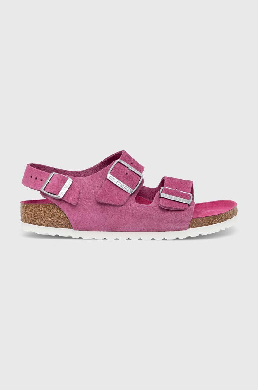 Birkenstock velúr szandál Milano Suede ezüst női 1024233 - Pepit.hu