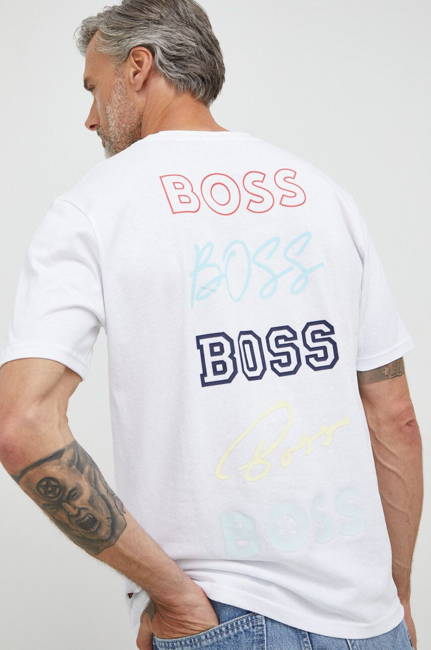 Boss Orange BOSS pamut póló BOSS CASUAL fekete sima - Pepit.hu