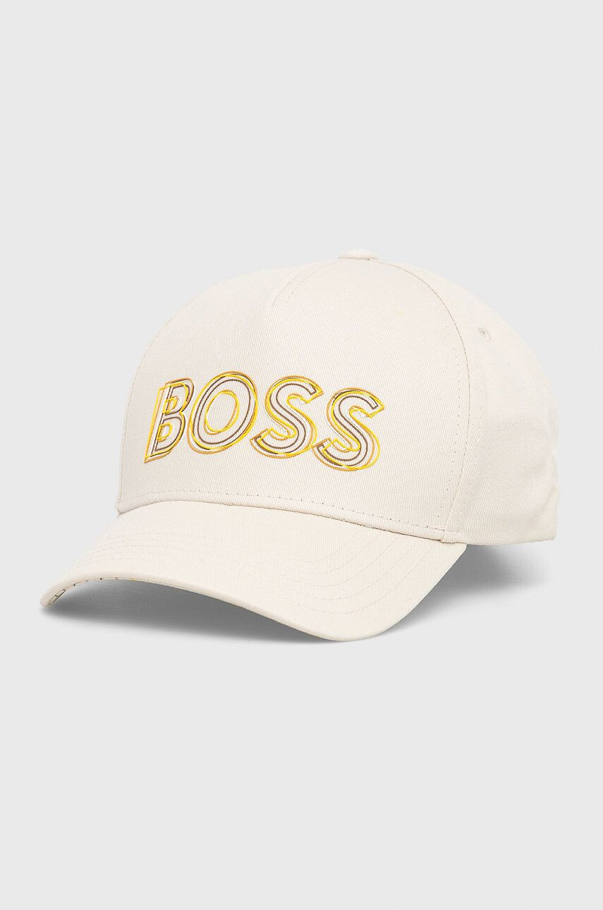 Boss Green BOSS pamut sapka Boss Athleisure bézs nyomott mintás - Pepit.hu