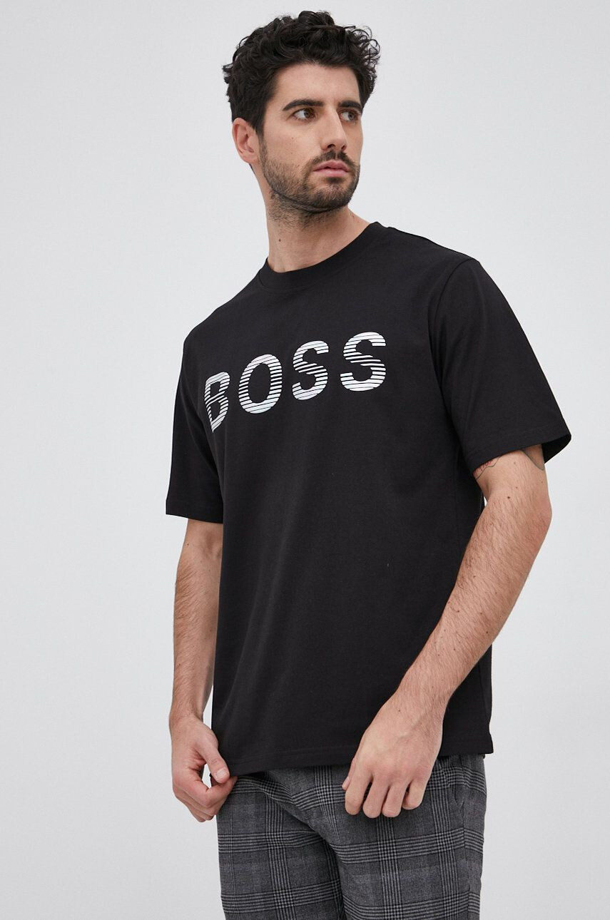 Boss t-shirt fekete férfi - Pepit.hu