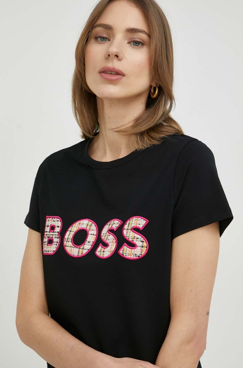 Boss t-shirt női fekete - Pepit.hu