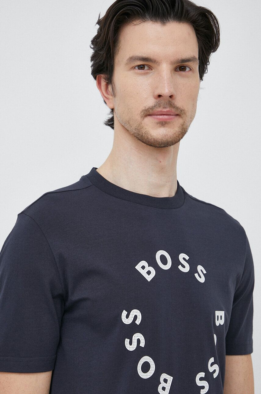 Boss Green BOSS t-shirt sötétkék férfi nyomott mintás - Pepit.hu