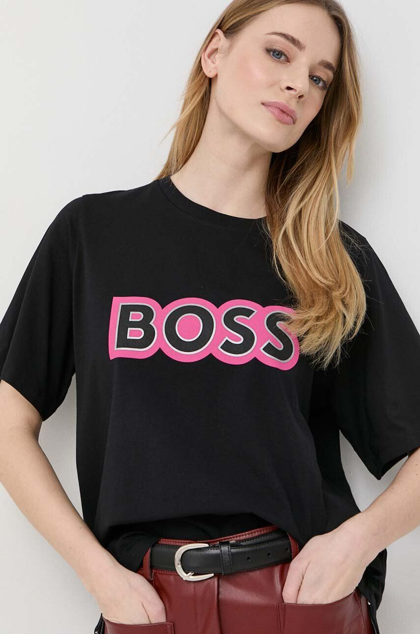 Boss t-shirt x Alica Schmidt női fekete - Pepit.hu