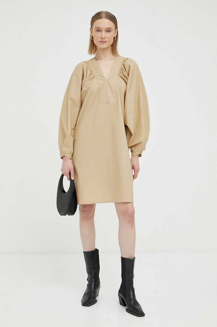 By Malene Birger pamut ruha bézs mini oversize - Pepit.hu