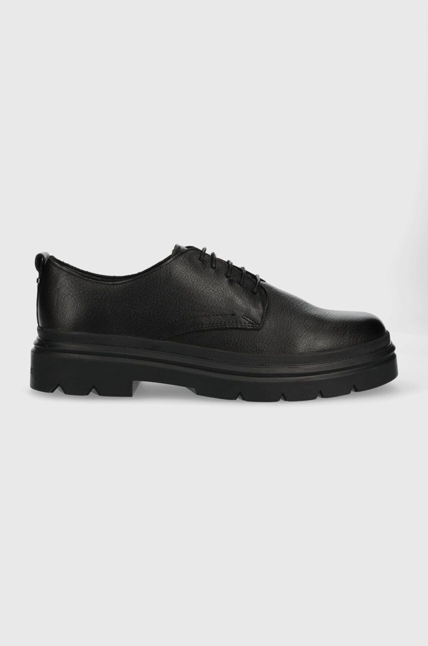 Calvin Klein bőr félcipő Lace Up Derby fekete férfi - Pepit.hu