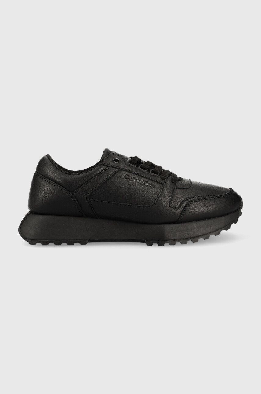 Calvin Klein bőr sportcipő Low Top Lace Up Lth fekete - Pepit.hu