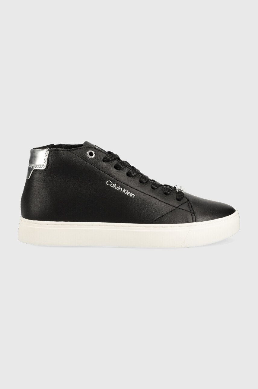 Calvin Klein bőr sportcipő Cupsole Unlined High Top fekete - Pepit.hu