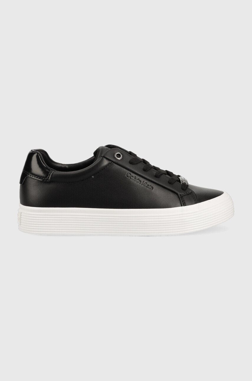 Calvin Klein bőr sportcipő HW0HW01372 VULC LACE UP fekete - Pepit.hu