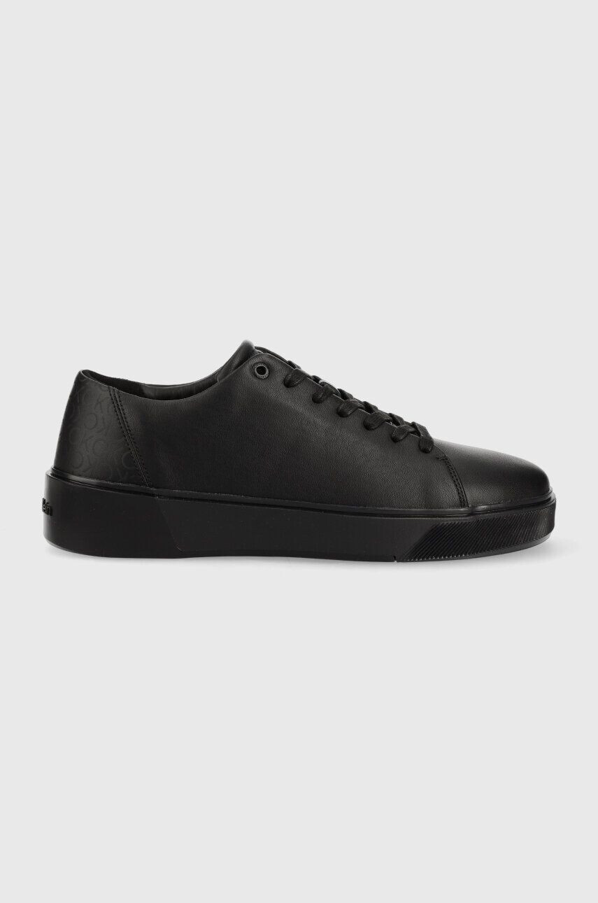 Calvin Klein bőr sportcipő LOW LACE UP LTH MONO fekete HM0HM01236 - Pepit.hu