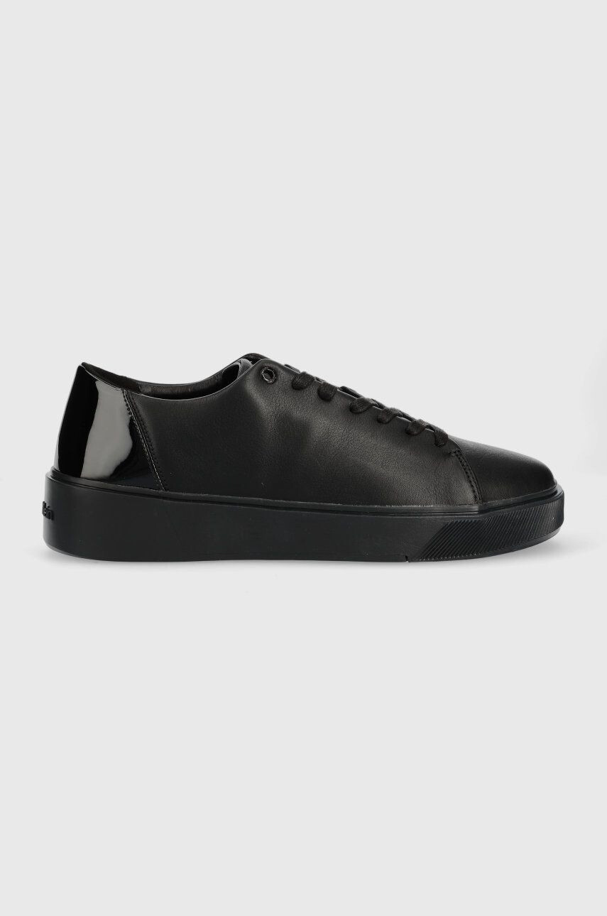 Calvin Klein bőr sportcipő Low Top Lace Up Lth/br fekete - Pepit.hu