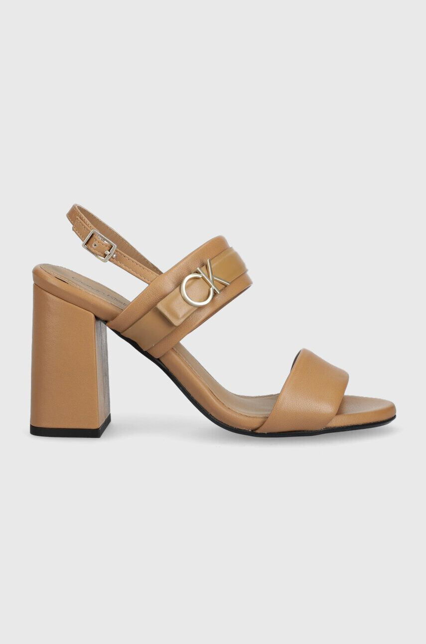 Calvin Klein bőr szandál BLOCK HL SANDAL 85HH W/HW fehér HW0HW01486 - Pepit.hu