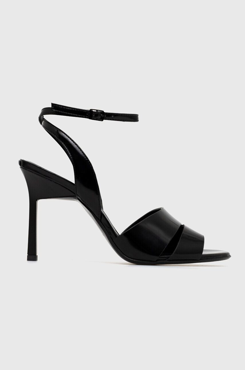 Calvin Klein bőr szandál GEO STIL SANDAL 90HH fekete HW0HW01462 - Pepit.hu