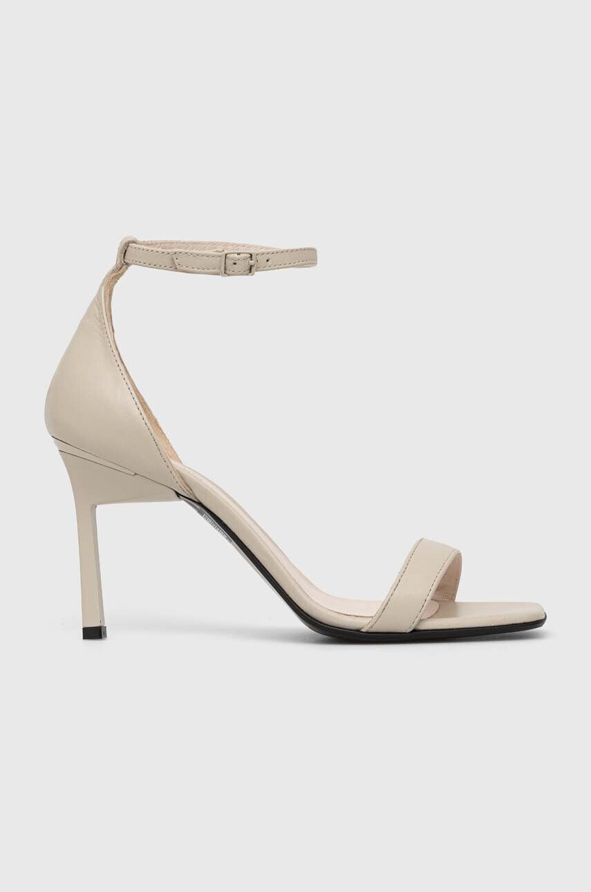 Calvin Klein bőr szandál GEO STILETTO SANDAL bézs HW0HW01610 - Pepit.hu