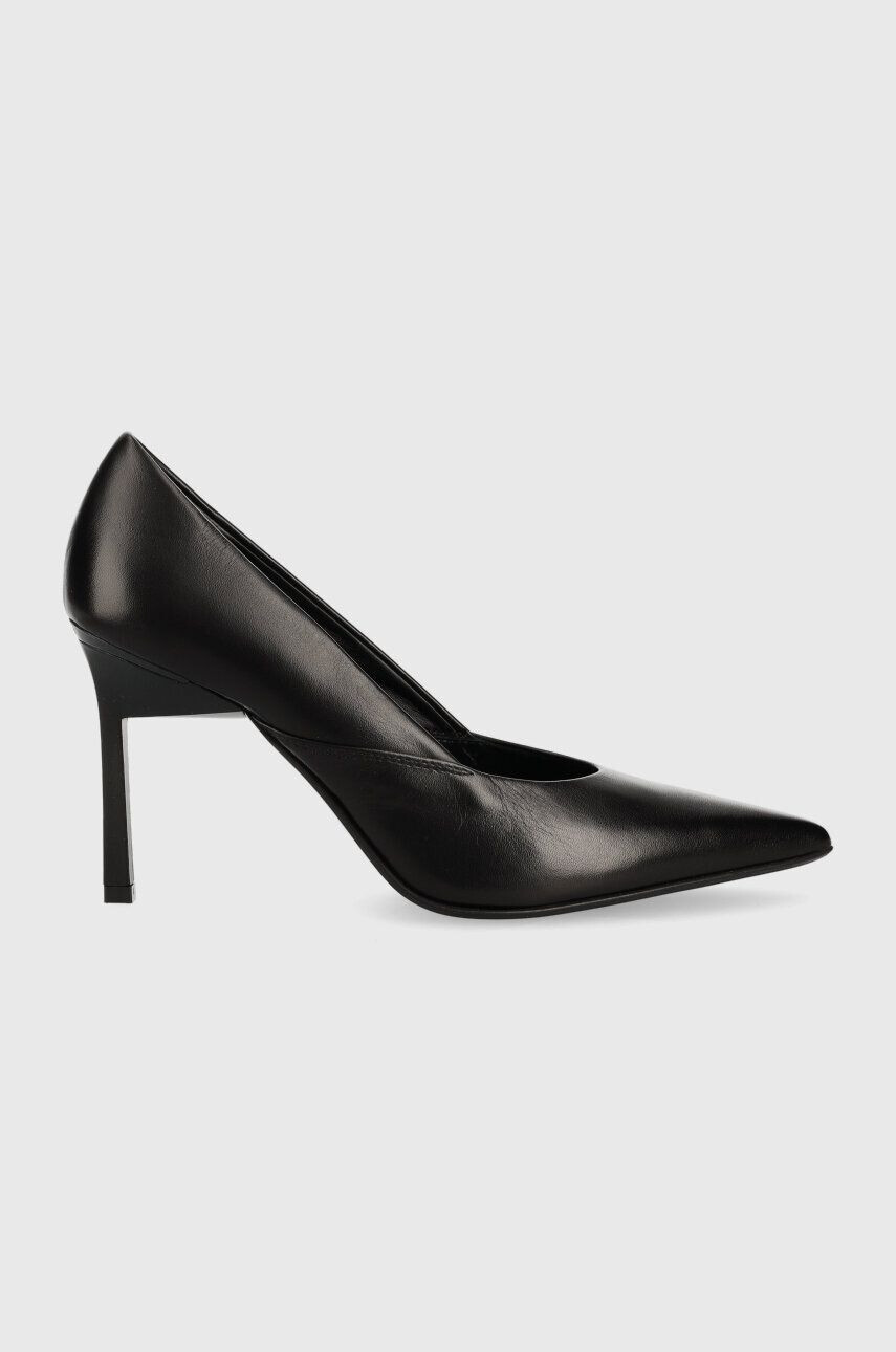 Calvin Klein bőr tűsarkú GEO STILETTO PUMP 90 fekete HW0HW01769 - Pepit.hu