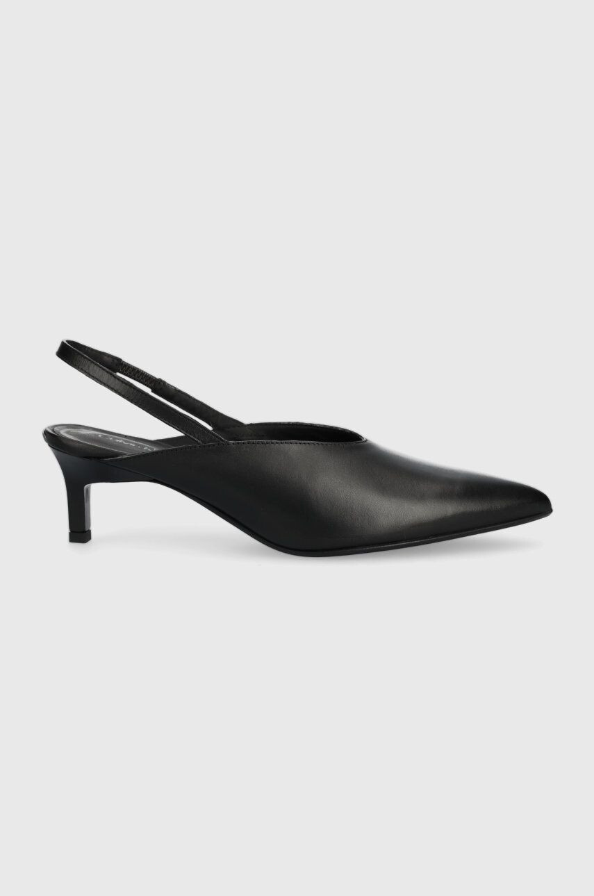 Calvin Klein bőr tűsarkú HW0HW01345 GEO STIL SLINGBACK PUMP 50 fekete nyitott sarokkal - Pepit.hu