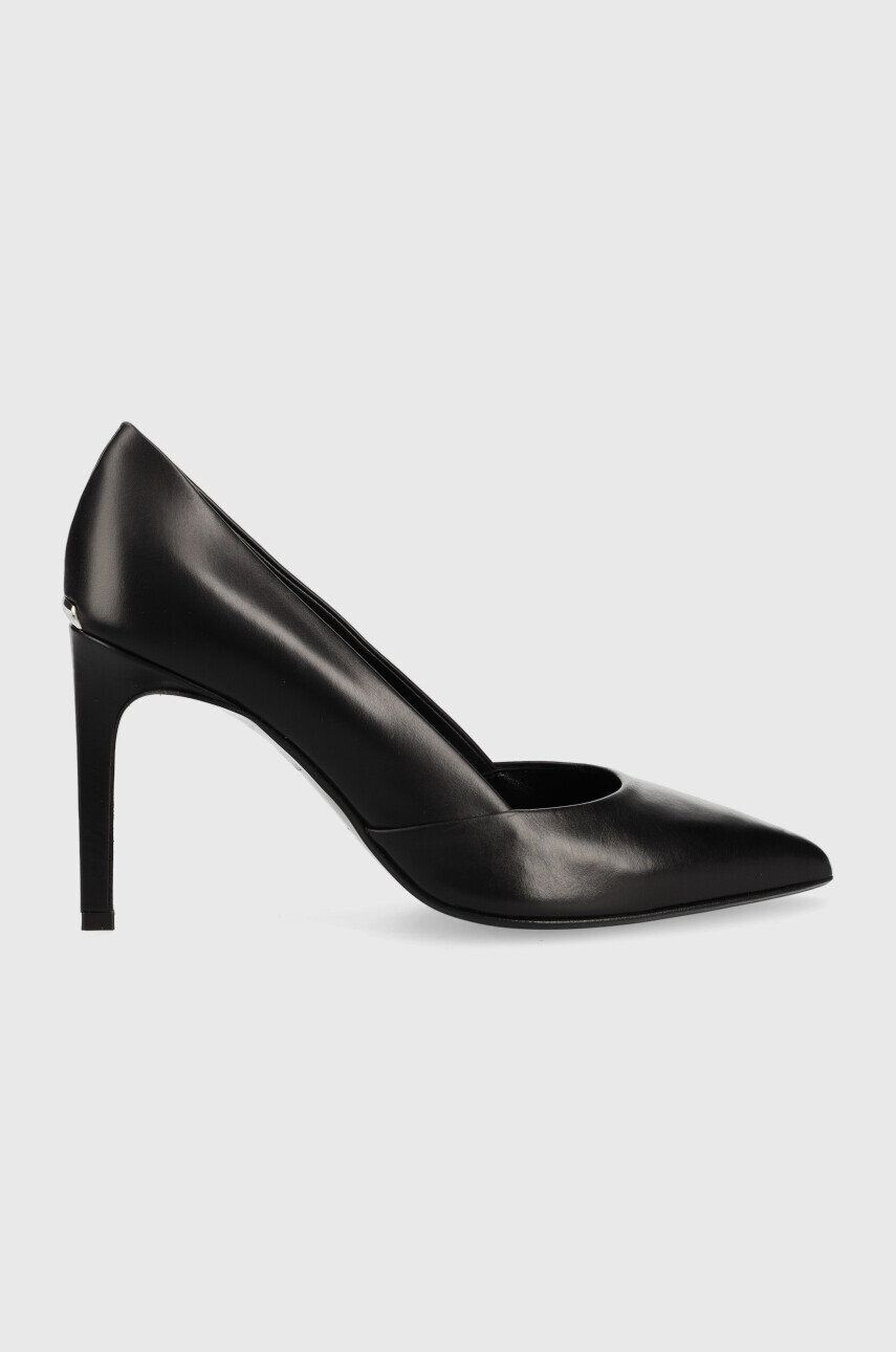 Calvin Klein bőr tűsarkú Stiletto Pump 90 fekete - Pepit.hu