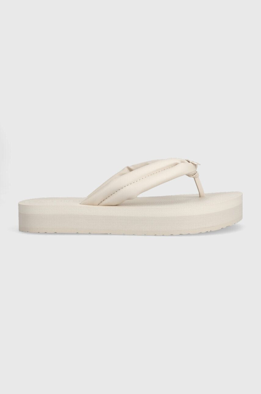 Calvin Klein flip-flop FLATFORM FLIP FLOP W/HW bézs női platformos HW0HW01503 - Pepit.hu