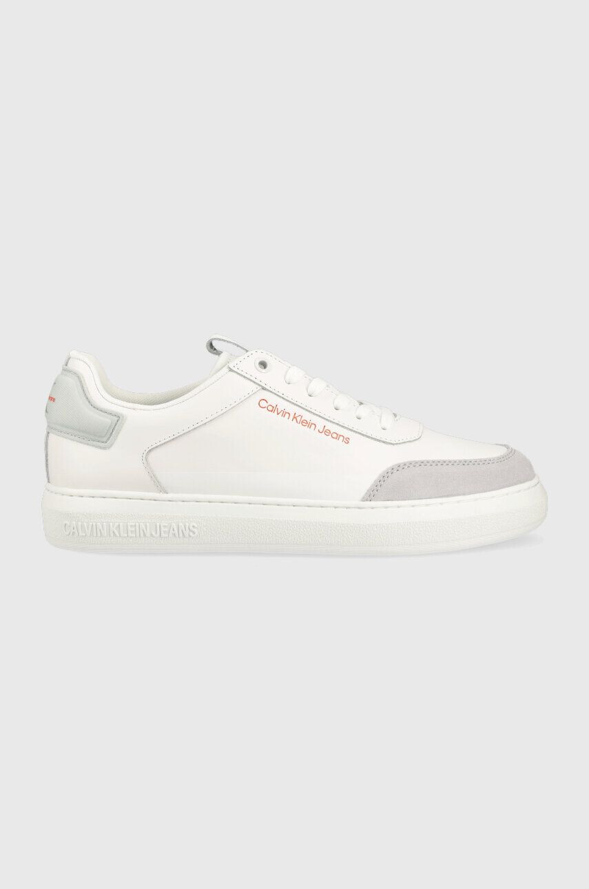 Calvin Klein Jeans bőr sportcipő CASUAL CUPSOLE HIGH/LOW FREQ fehér - Pepit.hu