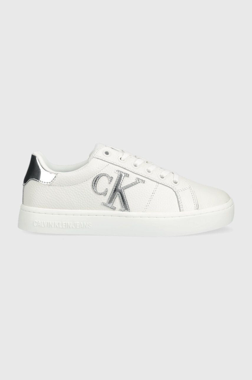 Calvin Klein Jeans bőr sportcipő Classic Cupsole Laceup Low szürke - Pepit.hu