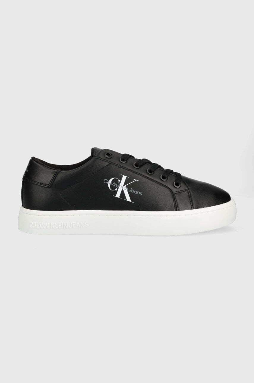 Calvin Klein Jeans bőr sportcipő Classic Cupsole Laceup Low fekete - Pepit.hu