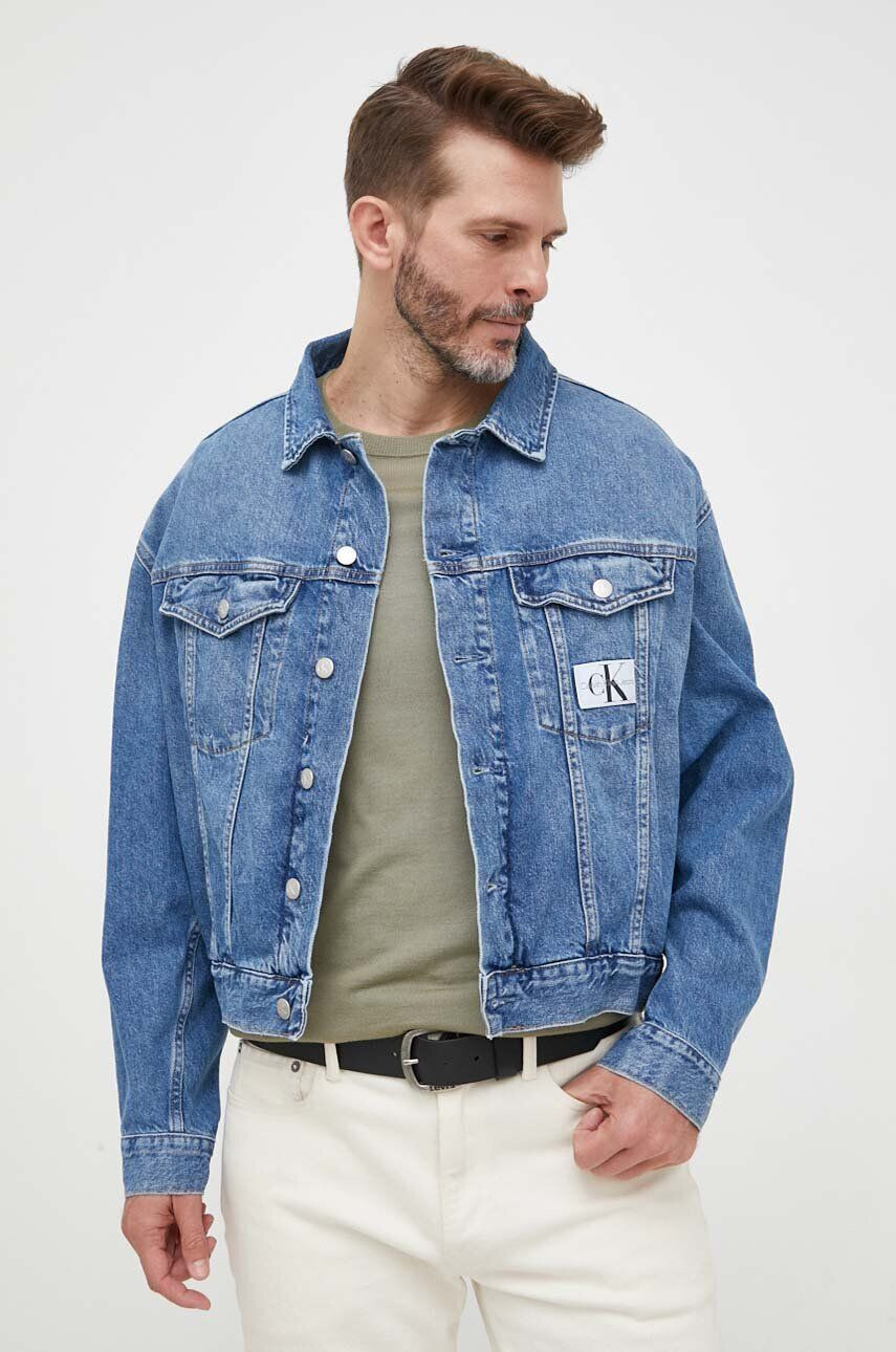 Calvin Klein Jeans farmerdzseki férfi fekete átmeneti oversize - Pepit.hu