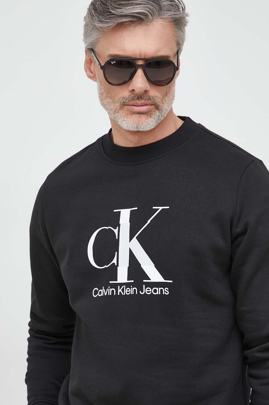 Calvin Klein Jeans felső fekete férfi nyomott mintás - Pepit.hu