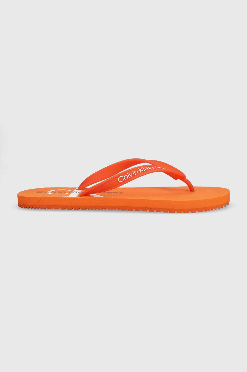 Calvin Klein Jeans flip-flop BEACH SANDAL MONOGRAM TPU narancssárga férfi - Pepit.hu