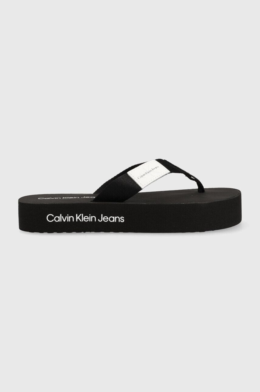 Calvin Klein Jeans flip-flop FLATFORM FLIPFLOP fekete női platformos YW0YW00993 - Pepit.hu