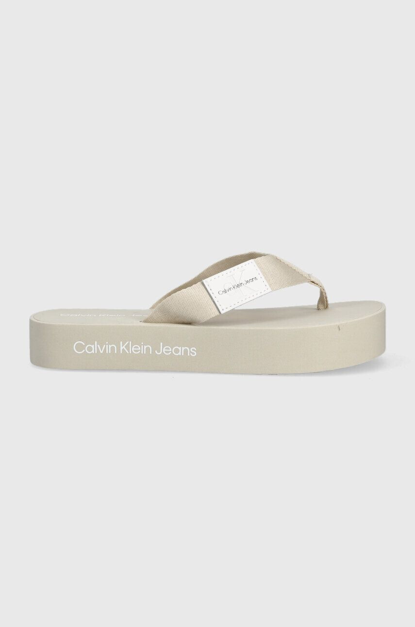 Calvin Klein Jeans flip-flop FLATFORM FLIPFLOP bézs női platformos YW0YW00993 - Pepit.hu