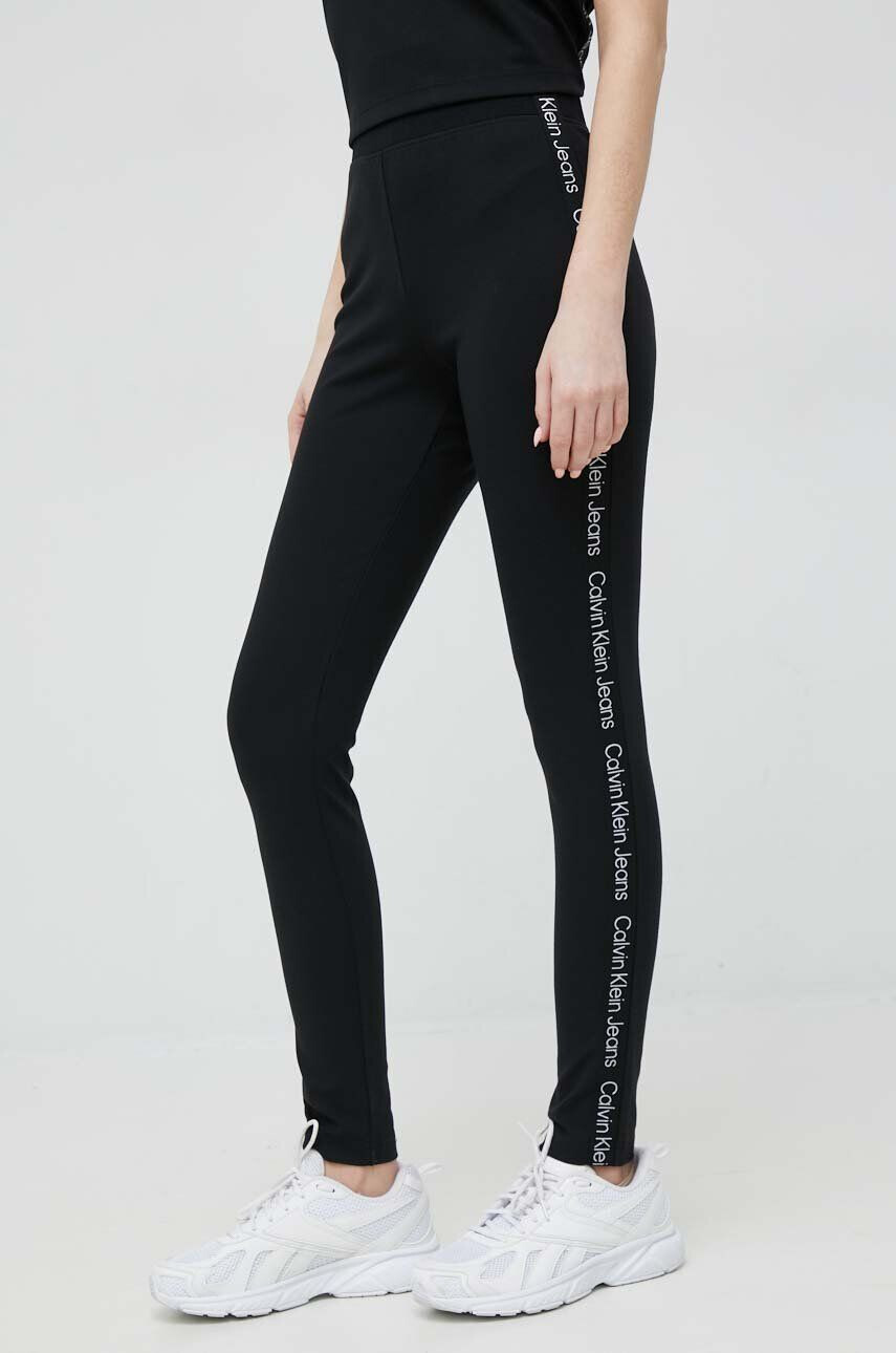 Calvin Klein Jeans legging fekete női nyomott mintás - Pepit.hu