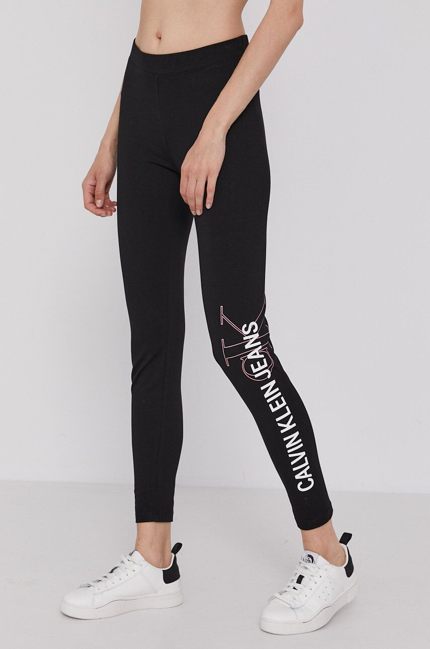 Calvin Klein Jeans legging fekete női nyomott mintás - Pepit.hu